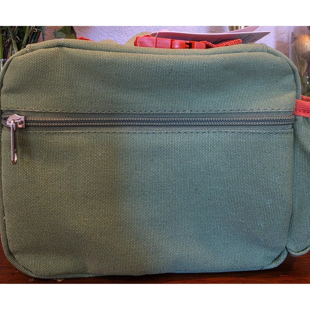 Uninni Triceratops Dinosaur Lunch Bag Insulated Green Canvas Kids Lunch Box NWT
